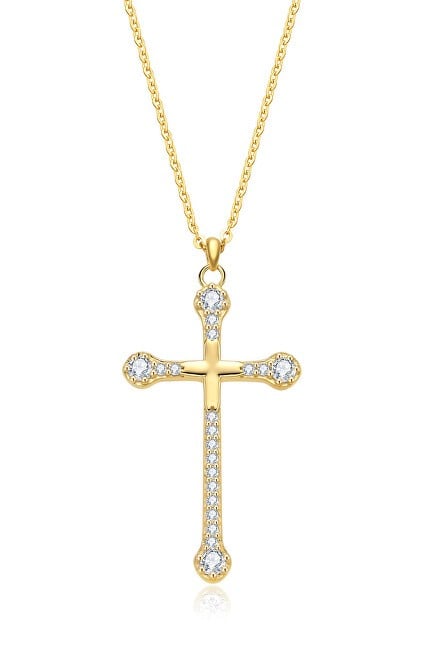 MOISS Collana senza tempo placcata in oro con croce e zirconi N0001051 donna