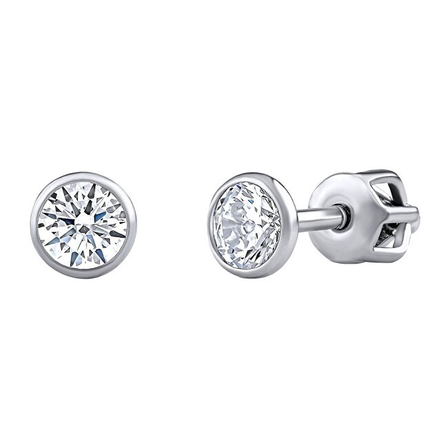 Silvego Orecchini a perno in argento Jenis con zirconi brillanti da 4 mm SILVEGOB70604SBDW donna
