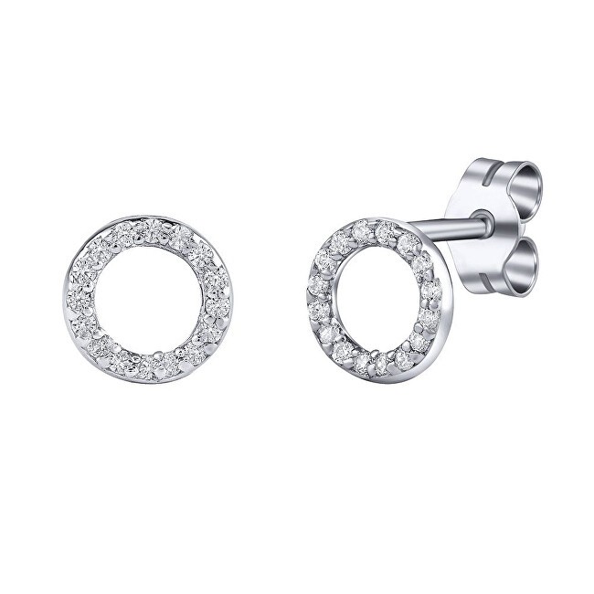 Silvego Orecchini in argento con cerchi Agnii e zirconi brillanti da 7 mm ZT182508E donna