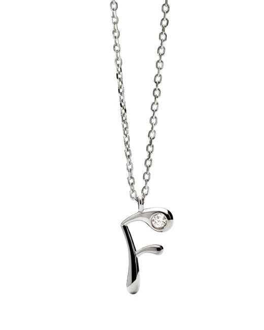 PDPAOLA Collana in argento con iniziale "F" CO02-B79-U catena, ciondolo donna