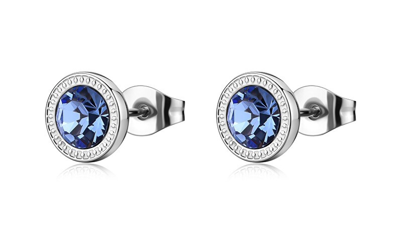 S'Agapõ Sfere d'acciaio con cristallo azzurro Lucky Light SKT66 donna