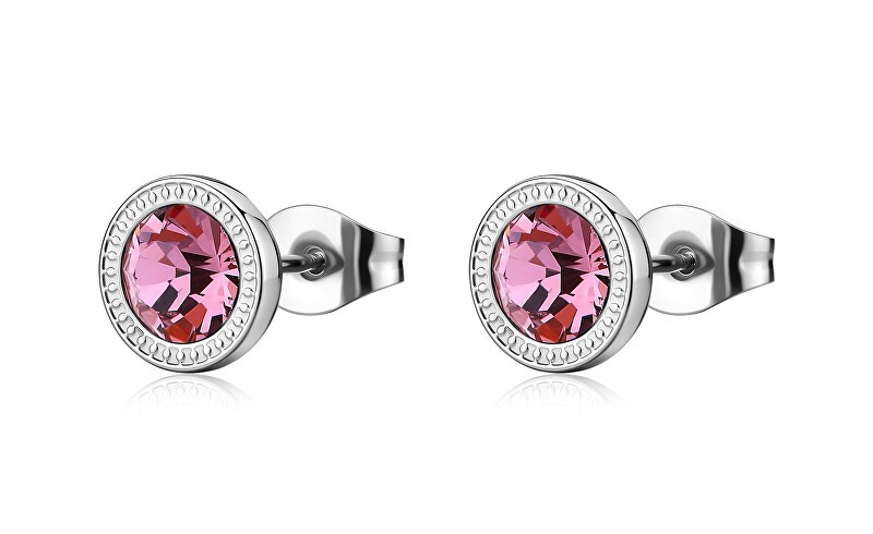 S'Agapõ Sfere d'acciaio con cristallo rosa Lucky Light SKT70 donna