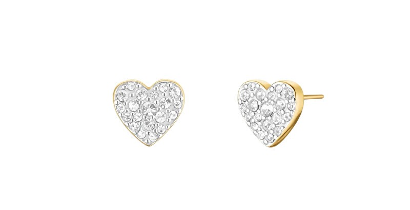 Rosefield Orecchini a cuore placcati in oro con pavé di zirconi JEPHG-J1275 donna