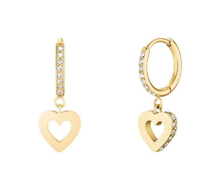 Rosefield Orecchini placcati in oro con cuori Hollow Heart JEHHG-J1276 donna