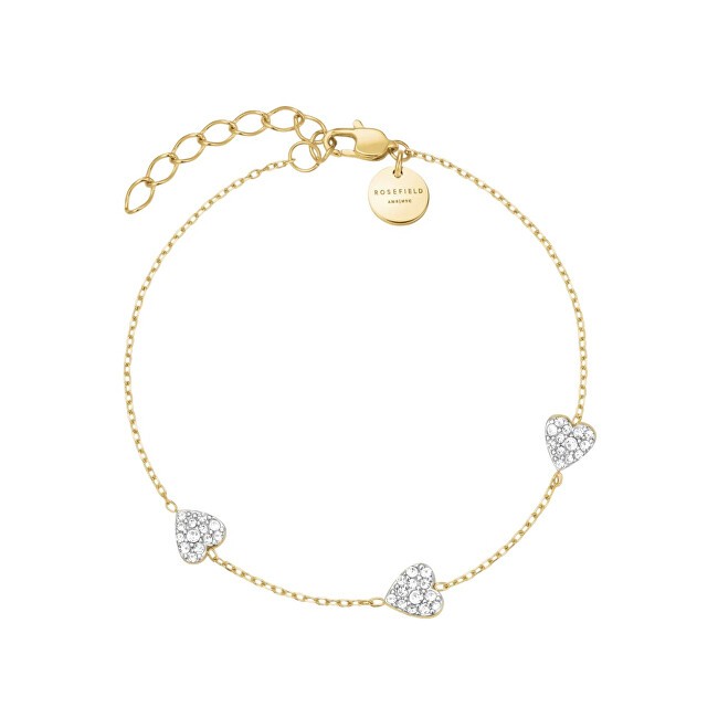 Rosefield Bracciale da donna placcato oro con cuori JB3HG-J1278 donna