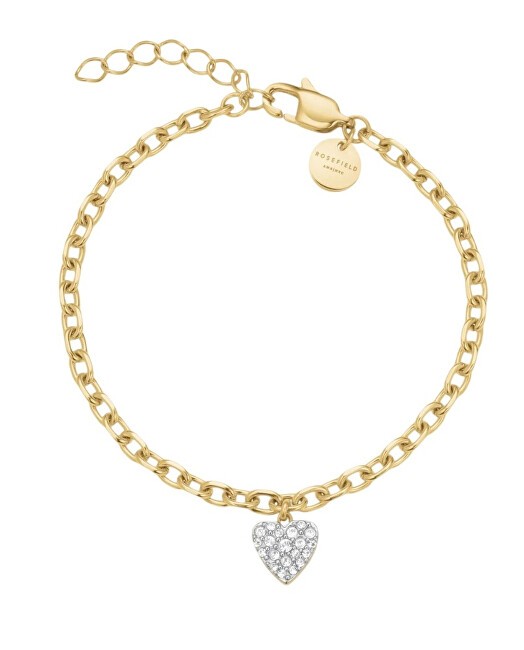 Rosefield Bracciale da donna placcato oro con cristalli Chunky Heart JBCHG-J1279 donna