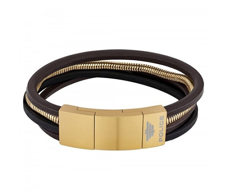 Police Bracciale multistrato in pelle da uomo PJ26551BSG.02 uomo