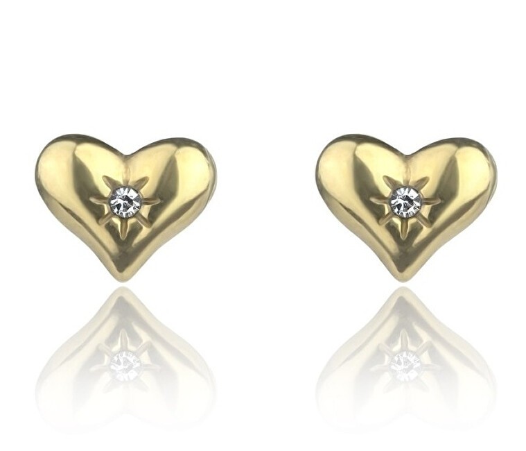 Marc Malone Orecchini a cuore placcati in oro con zirconi MCE24021G donna
