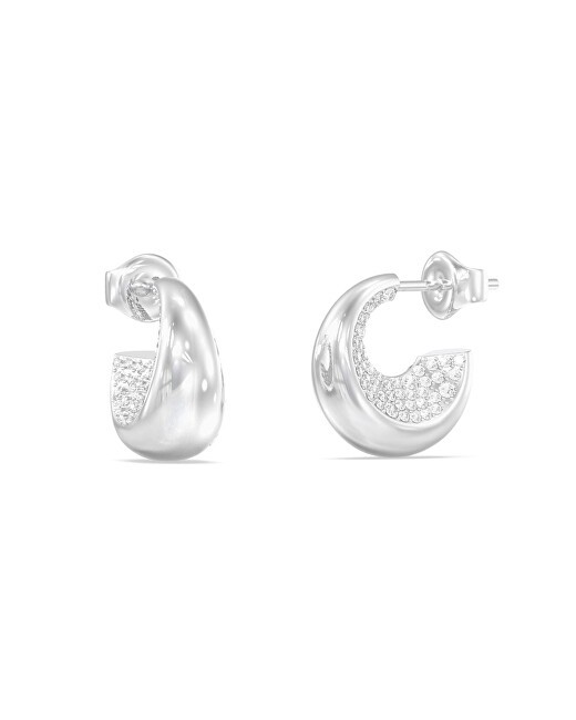 Guess Orecchini in acciaio con cristalli Moon Drops JUBE06249JWRHT/U donna