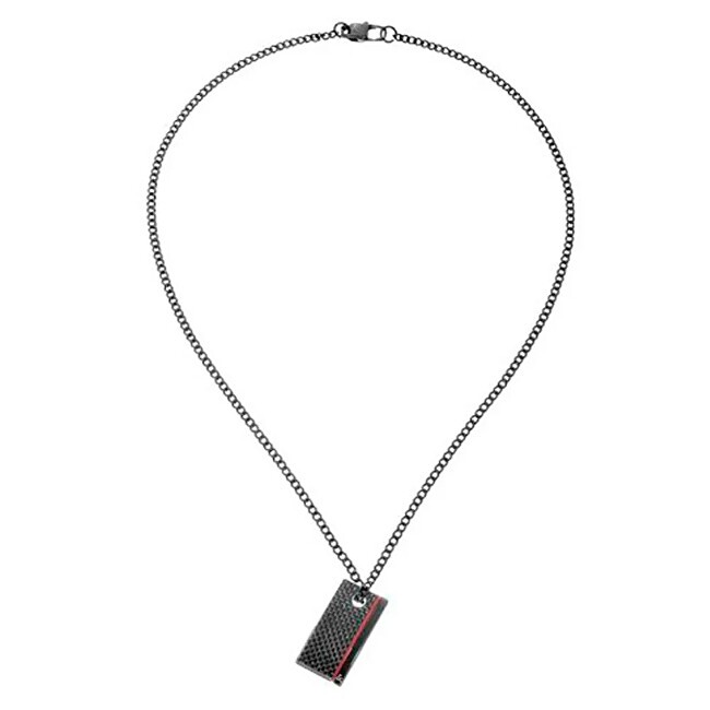Guess Collana da uomo in acciaio con pendente in carbonio CMN80801 uomo
