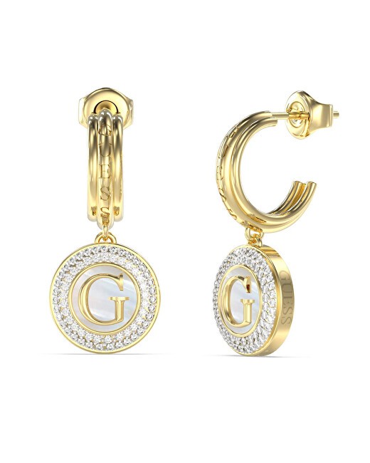 Guess Orecchini pendenti placcati in oro G Talisman JUBE06204JWYGT/U donna