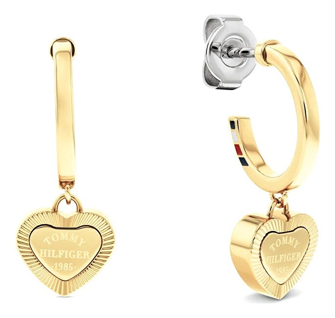 Tommy Hilfiger Orecchini a cerchio a forma di cuore sovrapposti 2781014 donna