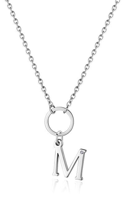 S'Agapõ Collana da donna in acciaio con la lettera M Happy SHAC77 donna