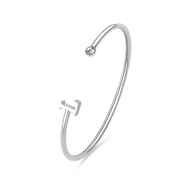 S'Agapõ Bracciale aperto a tinta unita con la lettera L Click SCK223 donna