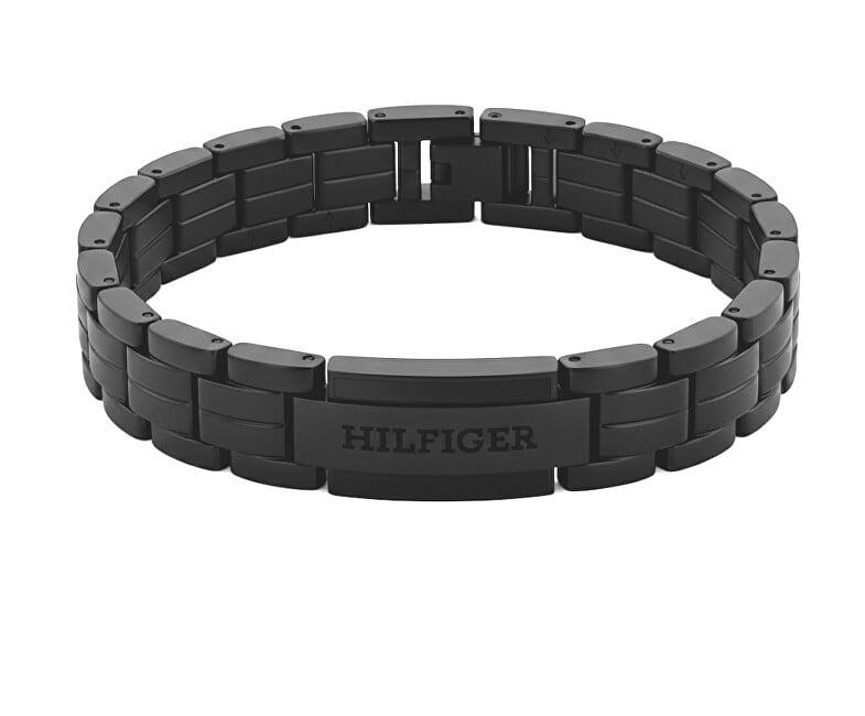 Tommy Hilfiger Bracciale da uomo in acciaio nero Parker 2790667 uomo