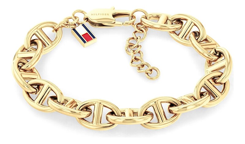 Tommy Hilfiger Bracciale distintivo placcato oro Marina 2781018 donna