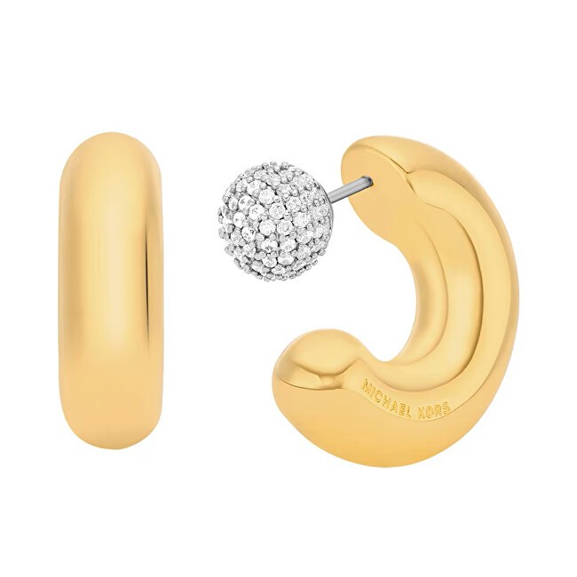 Michael Kors Orecchini double face placcati in oro con zirconi Premium MKJ8510931 donna