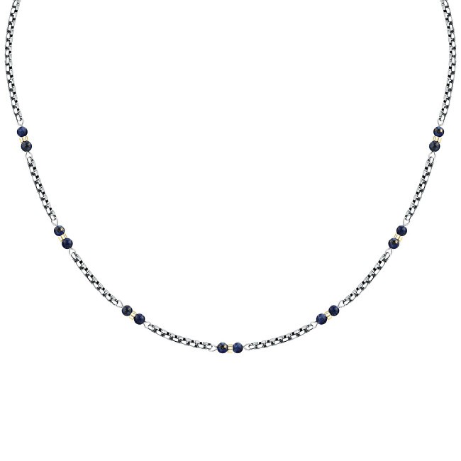 Morellato Collana da uomo bicolore con perle di lapislazzuli Terra S1752 uomo