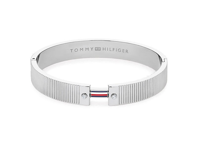 Tommy Hilfiger Elegante bracciale solido con cristalli e strisce 2781045 donna