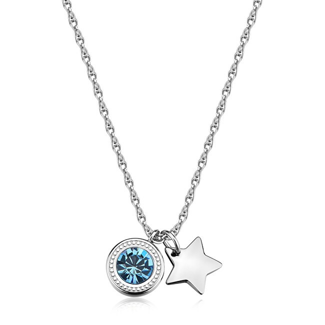 S'Agapõ Collana in acciaio con stella di cristallo Lucky Light SKT55 donna