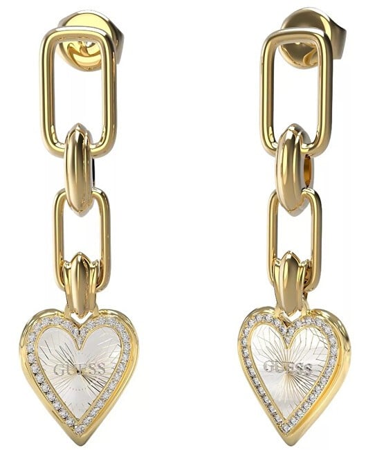 Guess Romantici orecchini placcati in oro con zirconi Love Me Tender JUBE03236JWYGRHT-U donna