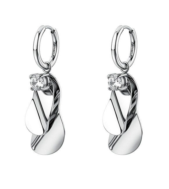Brosway Orecchini moderni in acciaio con cristallo 2in1 Bloom BOM21 donna