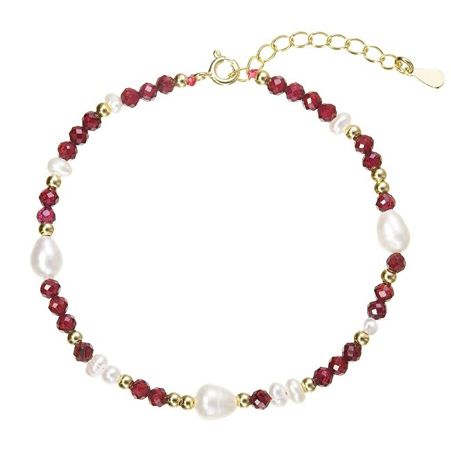 Evolution Group Bracciale placcato oro con perle e granati 13113.3 donna