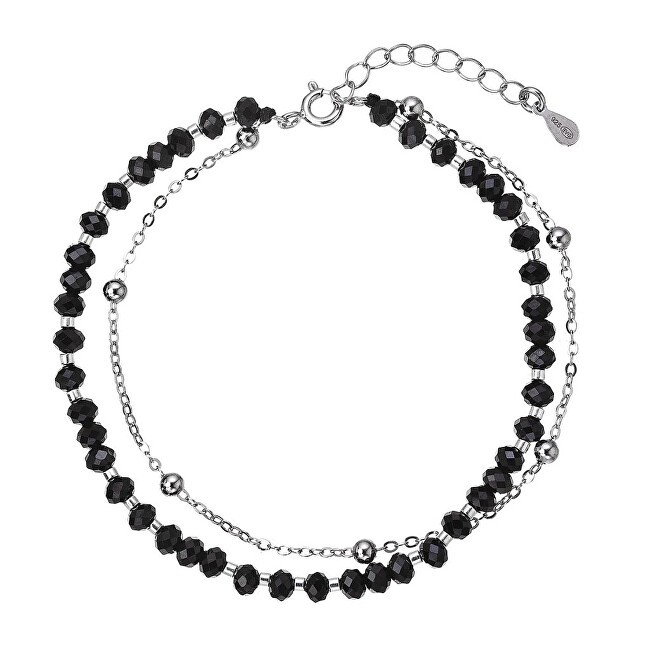 Evolution Group Bracciale doppio in argento con spinelli neri 13115.3 donna