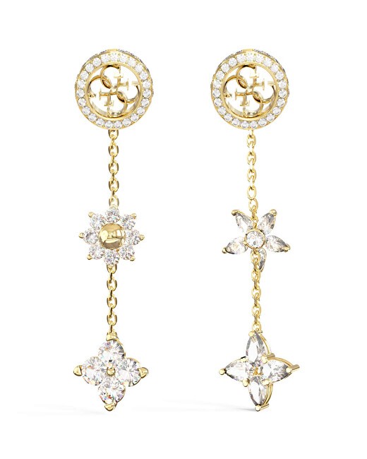 Guess Orecchini pendenti placcati in oro Fiori Giardino Segreto JUBE06036JWYGT/U donna