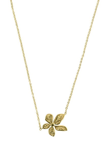 Victoria Walls Collana in acciaio placcato oro con fiore VWN260712G donna