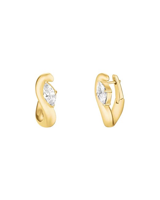 Rosefield Orecchini placcati in oro con cristalli Wave JEMWG-J1299 donna
