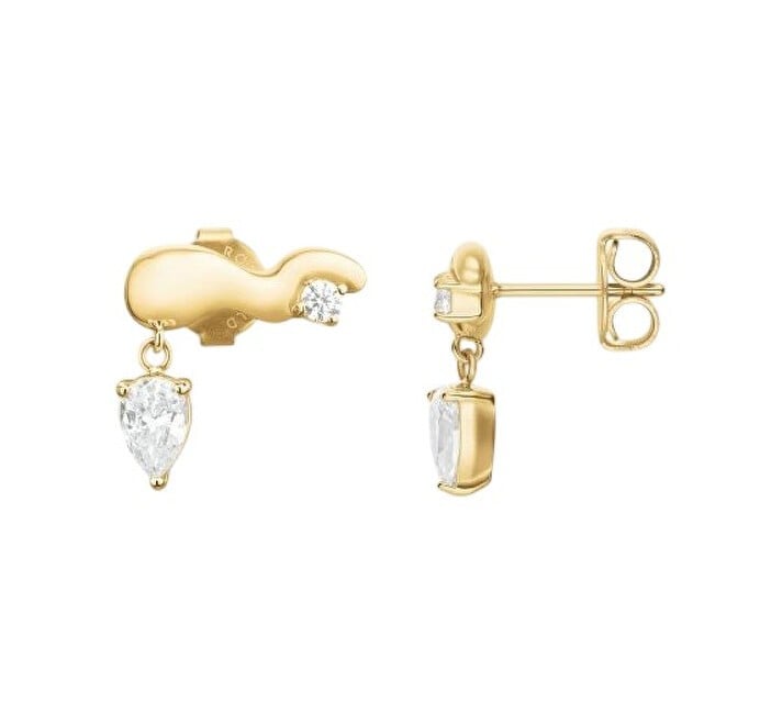 Rosefield Orecchini moderni placcati in oro con cristalli Wave JEWSG-J1300 donna