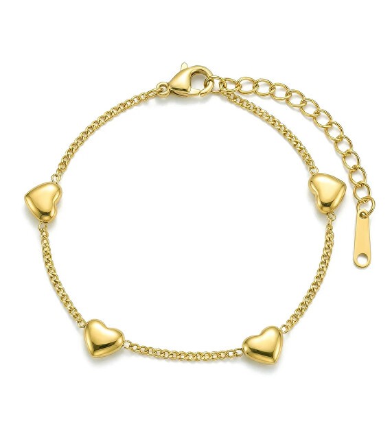 Victoria Walls Bracciale placcato oro con cuori Vaelisse Gold VWB260689G donna