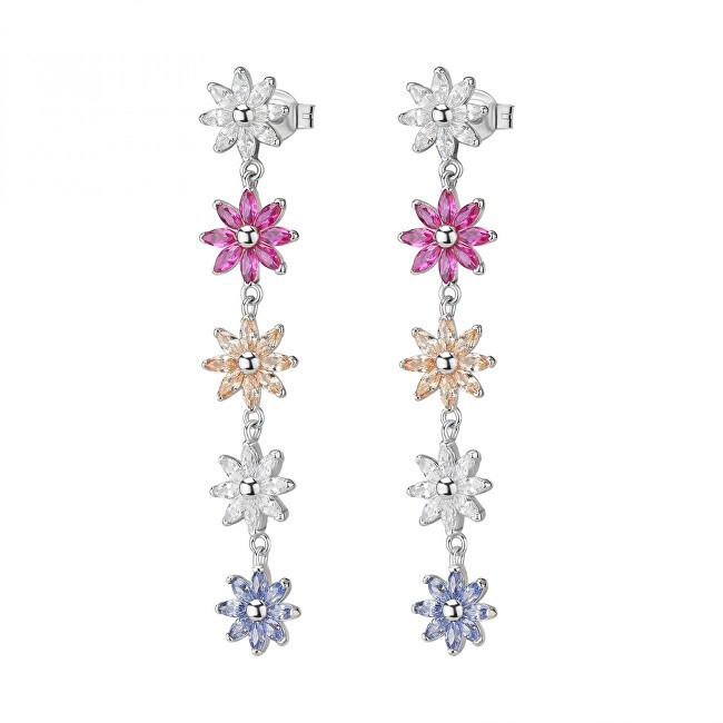 Rosato Lussuosi orecchini a forma di fiore con zirconi colorati Gaia RZGA76 donna
