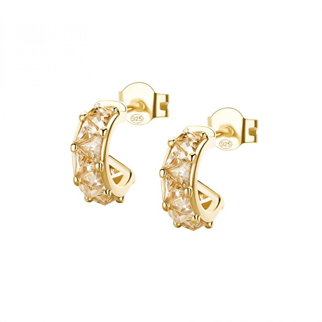 Rosato Eleganti orecchini a cerchio con zirconi color champagne Vittoria RZVT28 donna