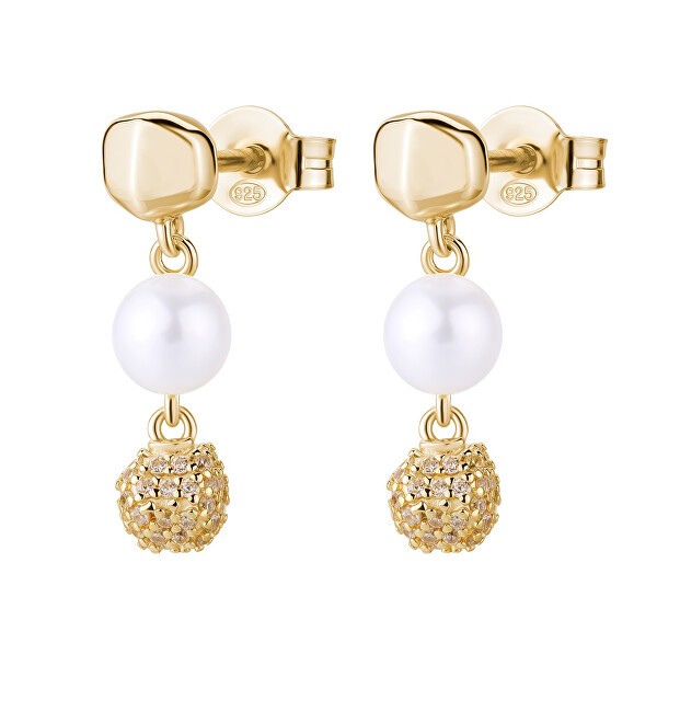 Rosato Orecchini pendenti placcati oro con vera perla e zirconi Azzurra RZAZ030 donna