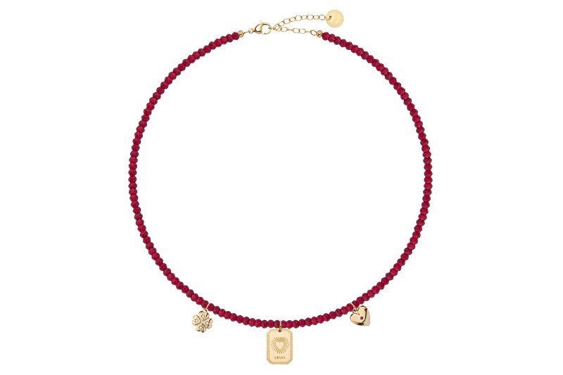 Liu Jo Collana di perline rosse in acciaio Icones LJ3154 donna