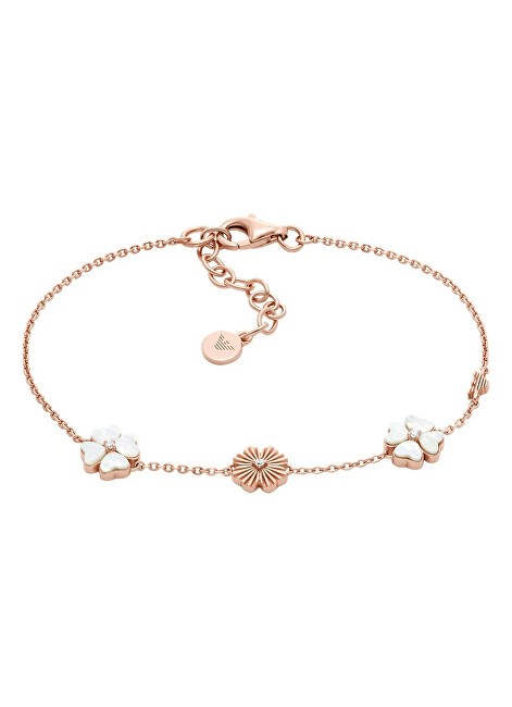 Emporio Armani Bracciale placcato oro con zirconi e madreperla EG3651221 donna