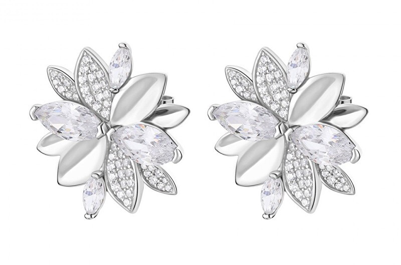 Rosato Orecchini in argento a forma di fiore con zirconi cubici Gaia RZGA56 donna