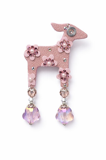 Deers Mini spilla a forma di cerbiatta con rosa donna