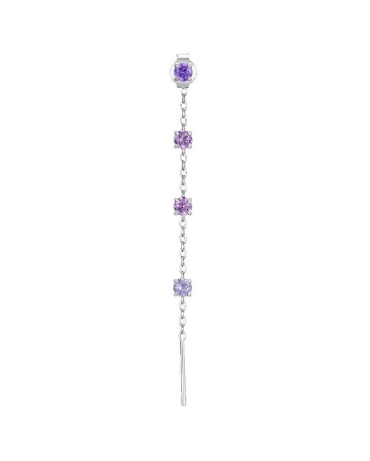Luca Barra Orecchino a catena singola con cristalli viola OK1541 donna