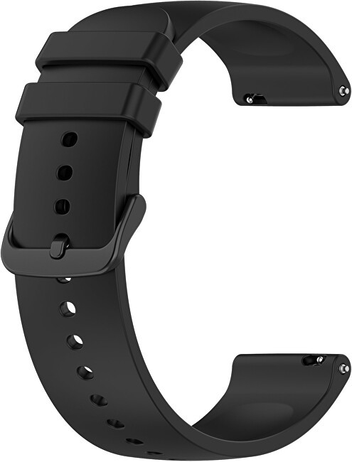 4wrist Cinturino universale in silicone con fibbia nera 20 mm - Nero unisex