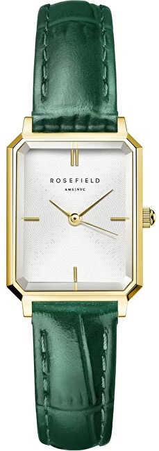 Rosefield Octagon XS Bianco Smeraldo Pelle Oro OWGLG-O86 donna