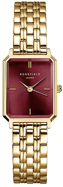 Rosefield Octagon XS Borgogna Sunray Acciaio Oro OBGSG-O83 donna