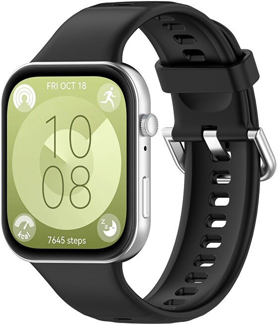 4wrist Cinturino in silicone per Huawei Fit 3 - Nero unisex