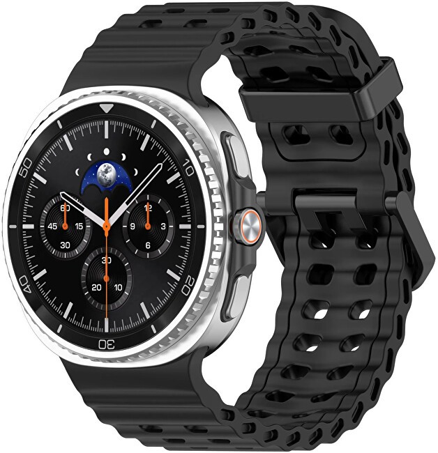 4wrist Cinturino sportivo in silicone per Samsung Galaxy Watch8 - Nero unisex