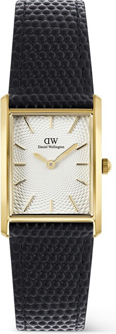 Daniel Wellington Rilegatura 24x35 Nero Lucertola Guilloché Oro DW00100899 donna