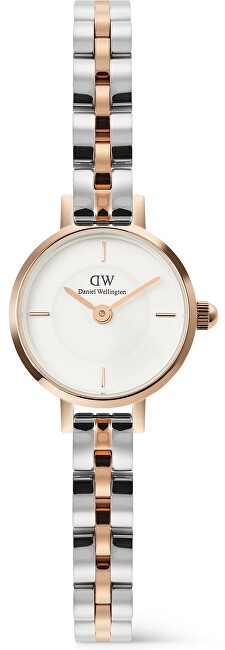 Daniel Wellington Petite Mini 19 Arch 3-Link Bianco Bicolore RG S DW00100924 donna