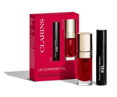 Clarins Set di 2 pezzi per il comfort delle labbra Lip oil 03-Cherry 7 ml + Mascara 3 ml unisex