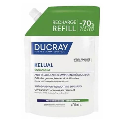 Ducray Shampoo KELUAL SQUANORM per forforagrassa, ricarica 400ml unisex
